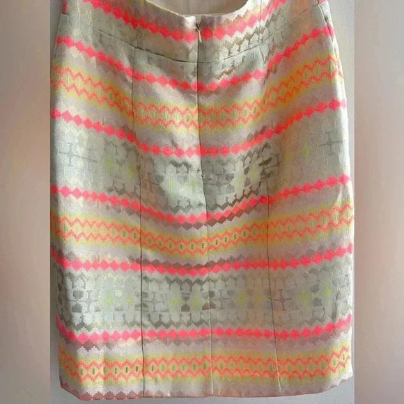 Minuet Aztec Print Neon and Gold Cocktail Dress, Open Back Dress, Medium - Picture 16 of 16